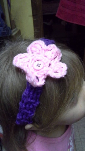 Flower crochet headband 2 inch
